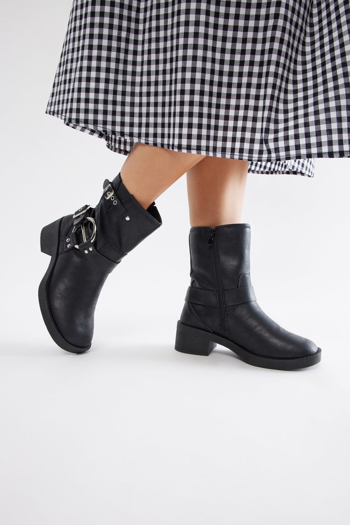 Laine Buckle Booties - Black