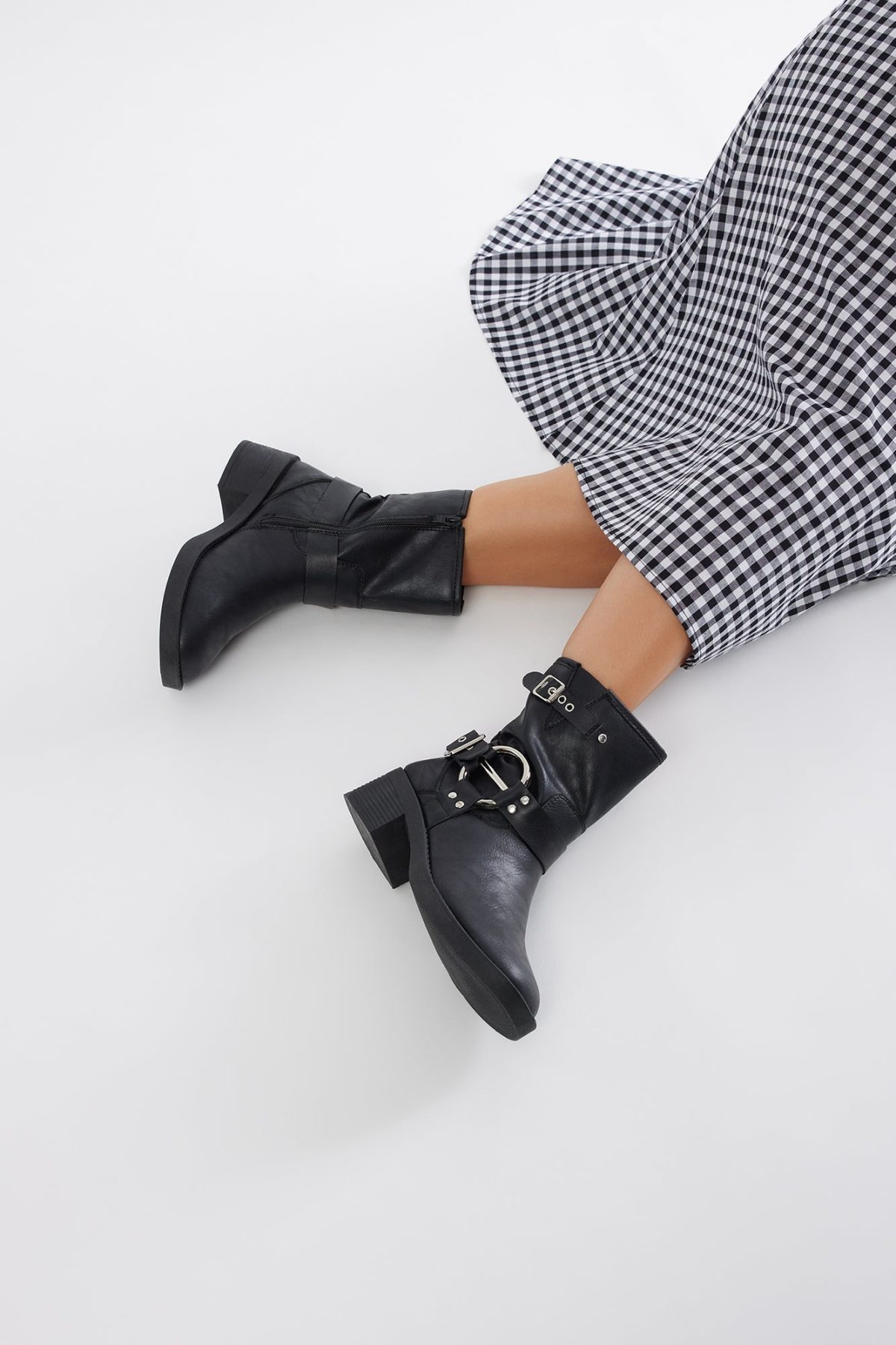 Laine Buckle Booties - Black