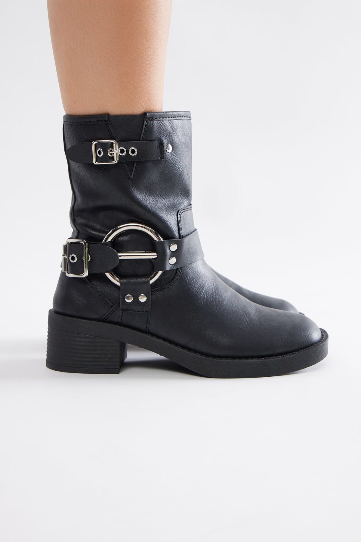 Laine Buckle Booties - Black