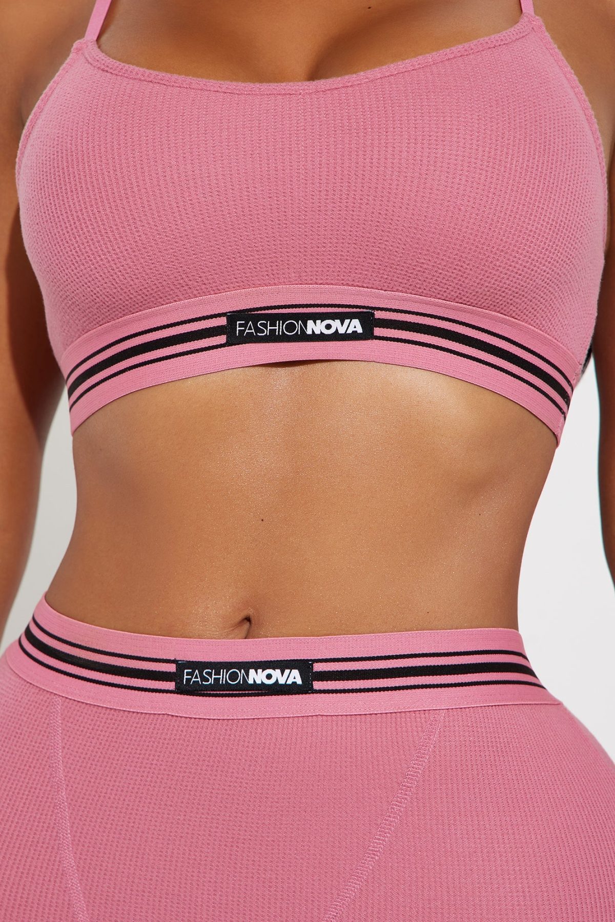 Nova Sleep Waffle PJ Jogger Set - Hot Pink