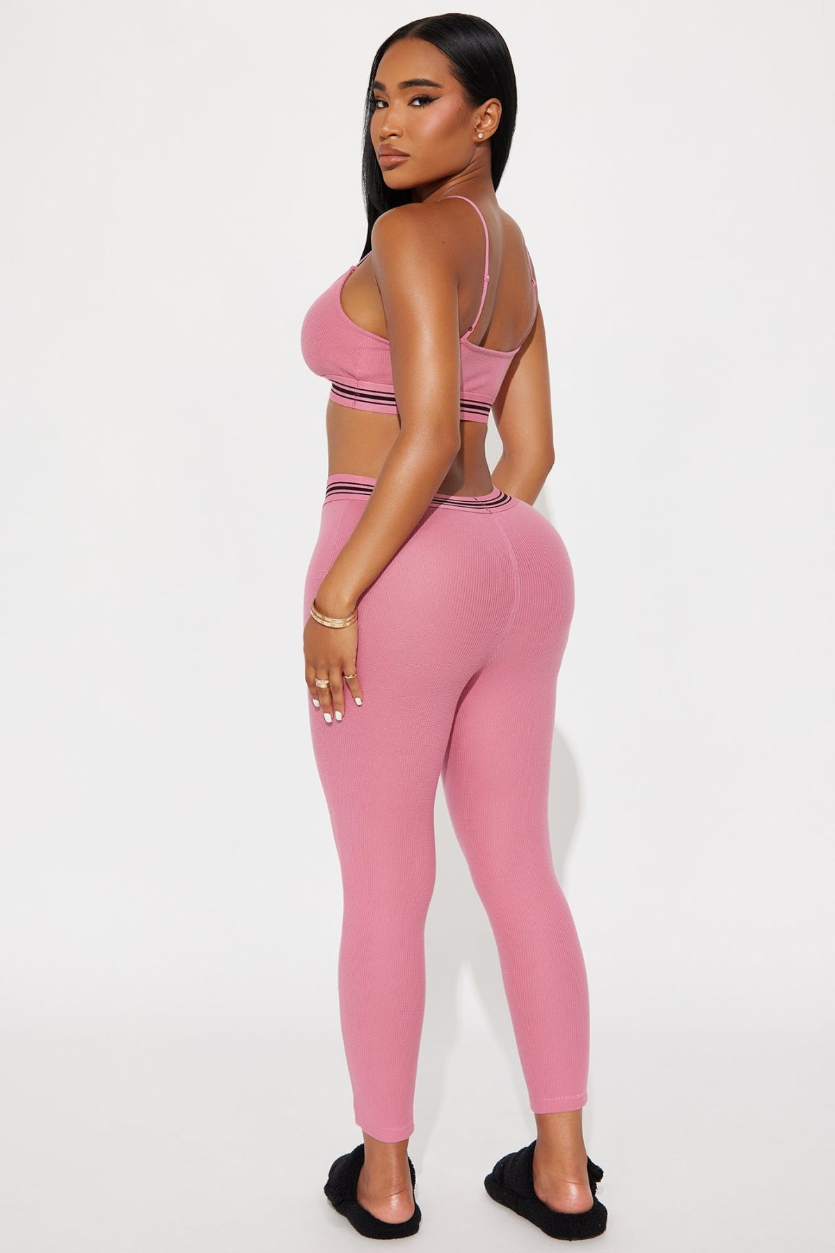 Nova Sleep Waffle PJ Jogger Set - Hot Pink