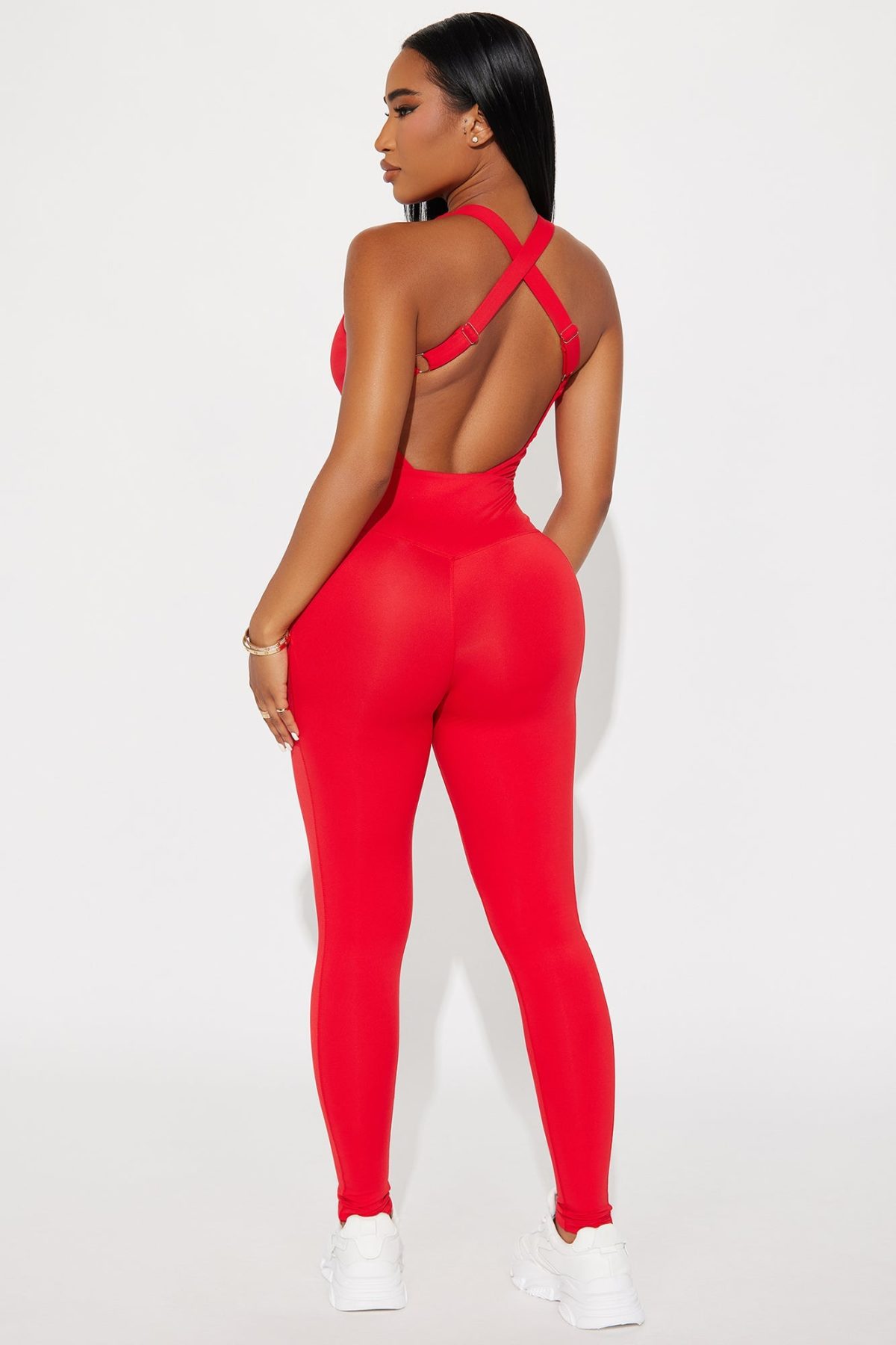 Pump It Up Active Jumpsuit - Red