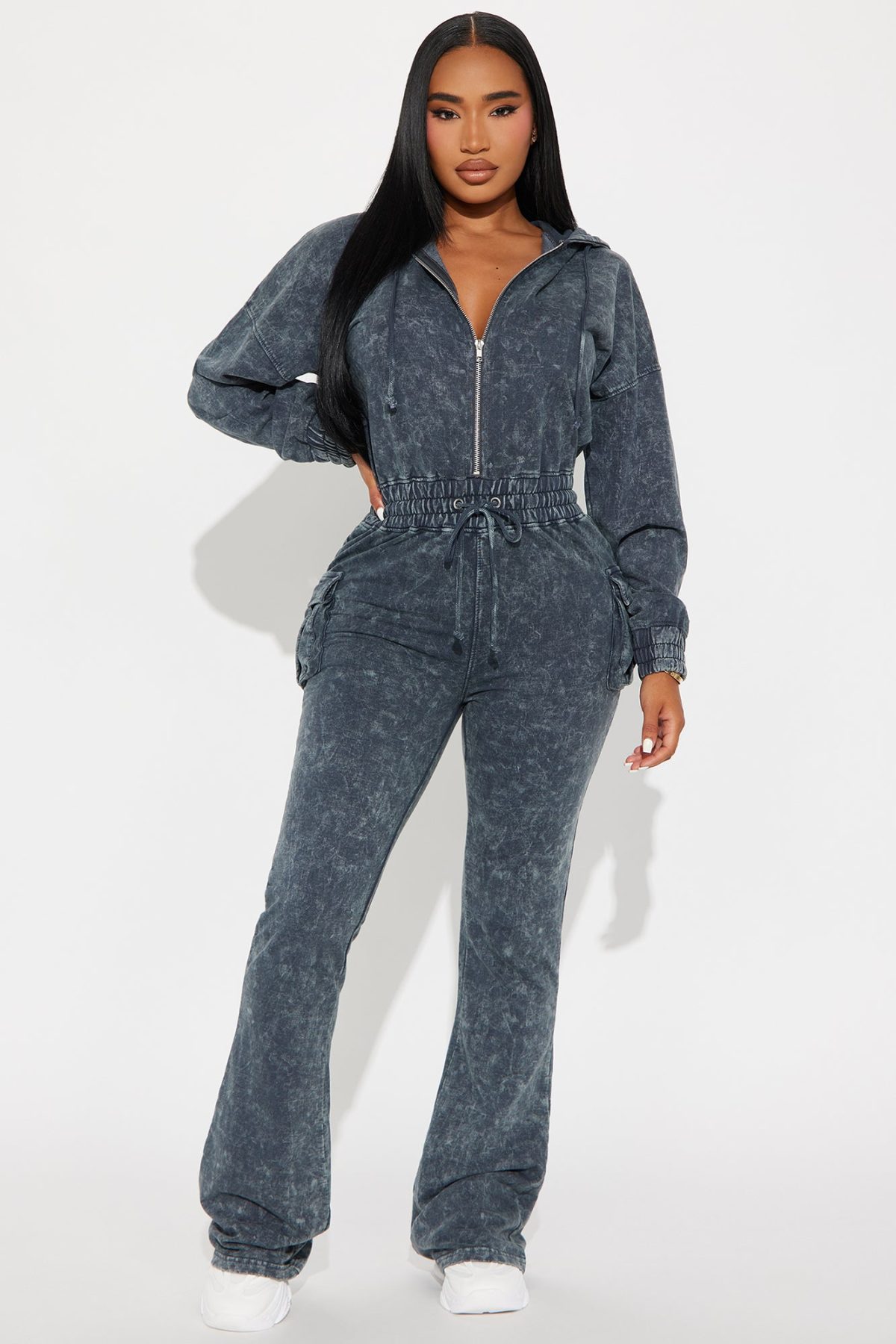 Found My Peace Washed Jumpsuit - Navy