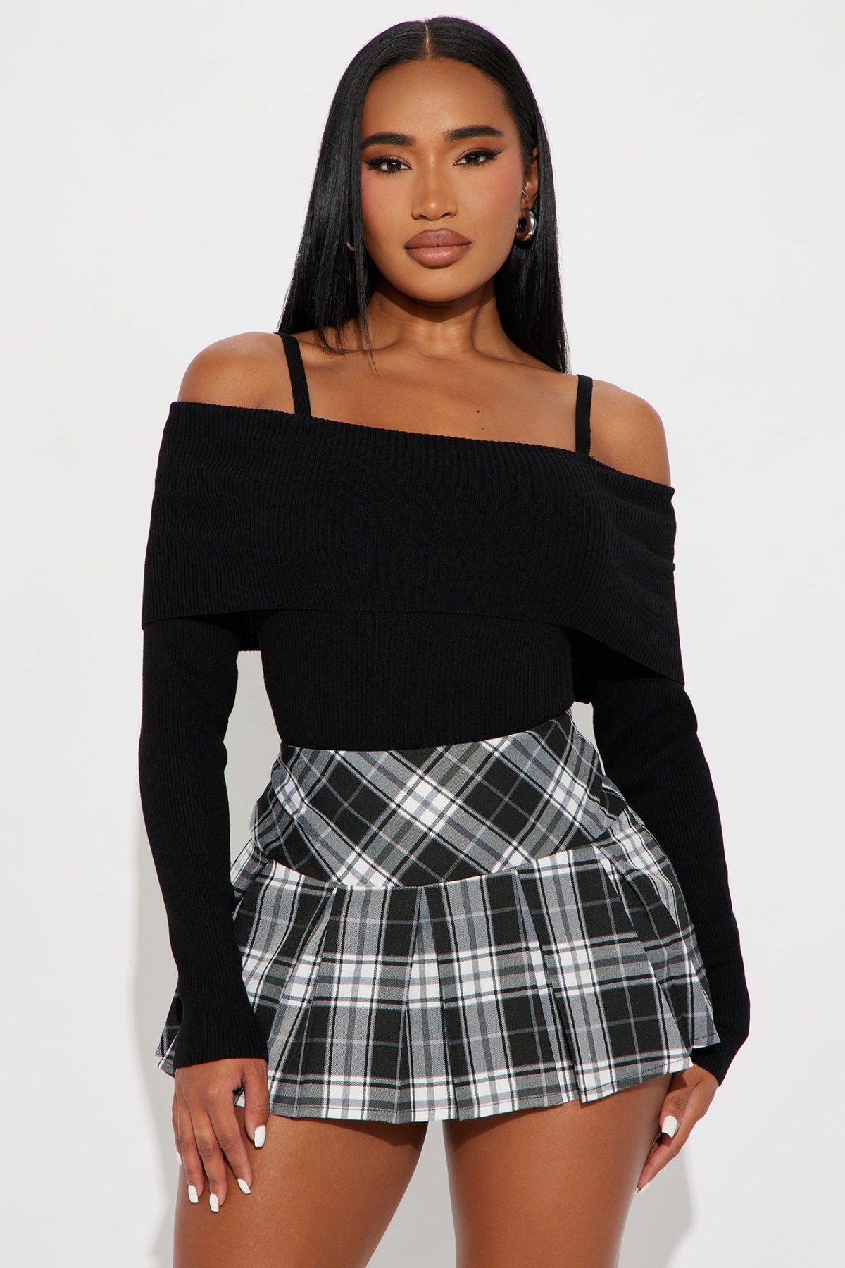 Morgan Off Shoulder Sweater - Black