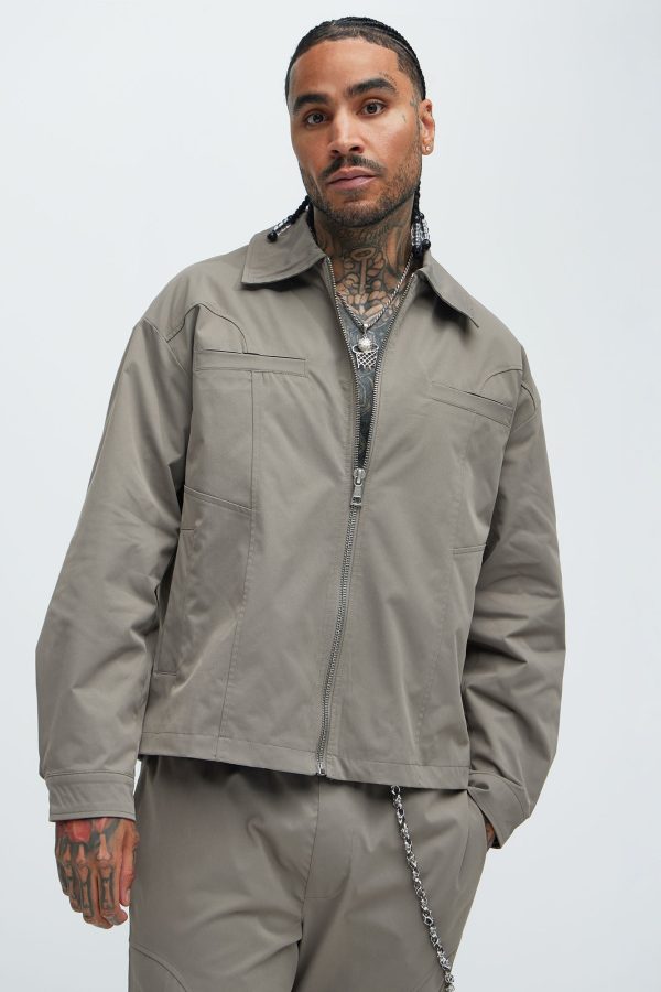 Bam Zip Up Work Jacket - Grey