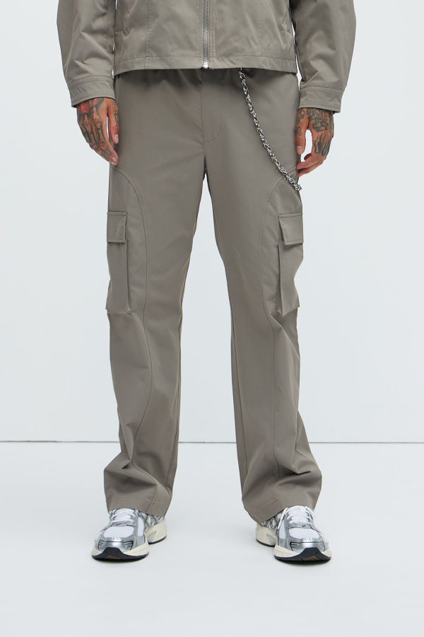 Bam E-Waist Straight Pants - Grey