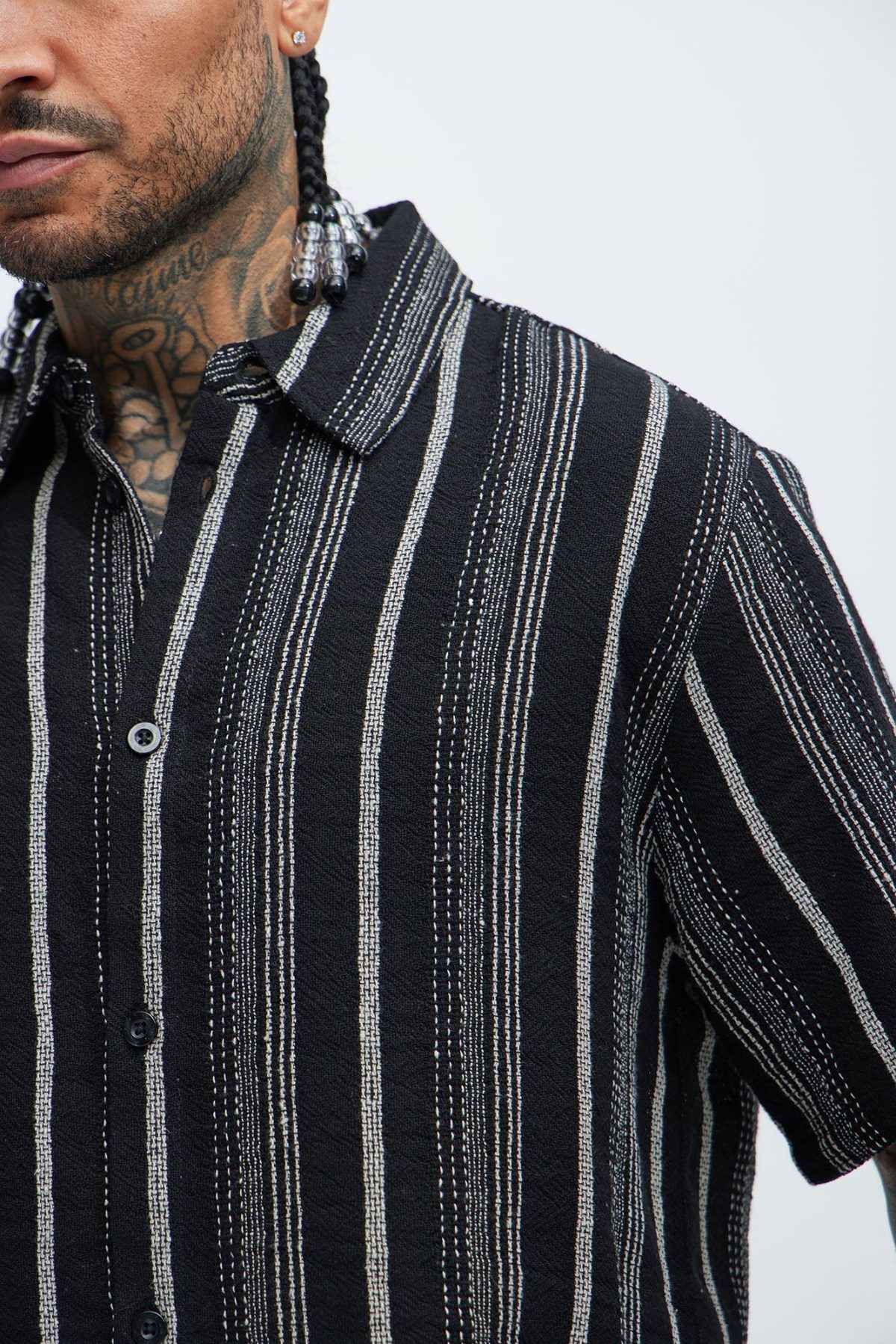 Stuart Stripe Shirt - Black