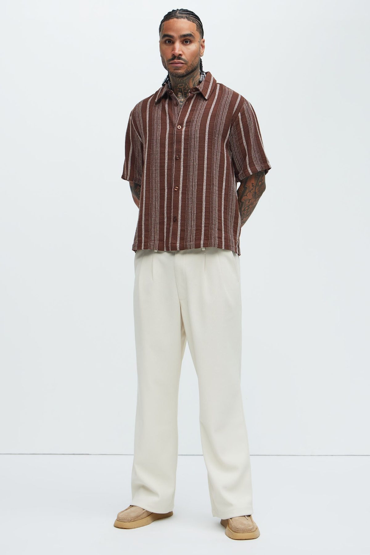 Stuart Stripe Shirt - Brown