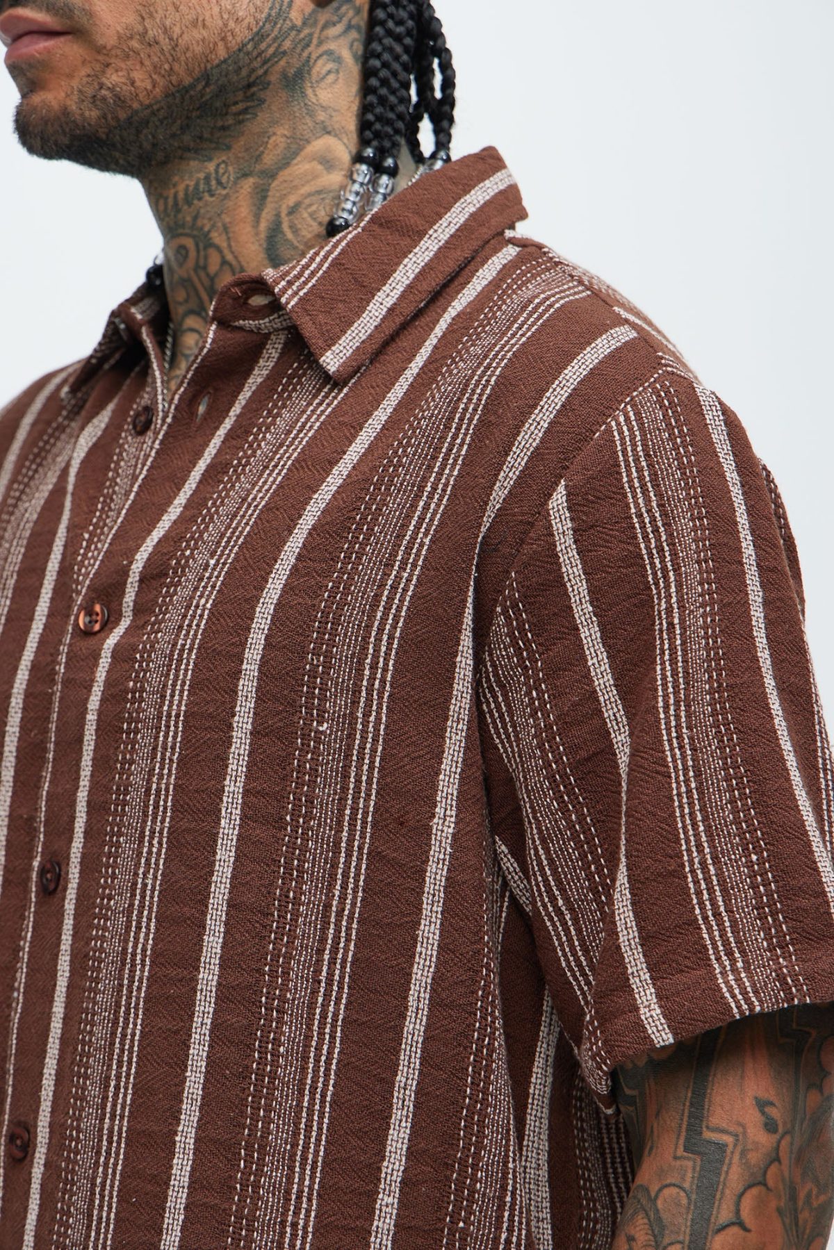 Stuart Stripe Shirt - Brown