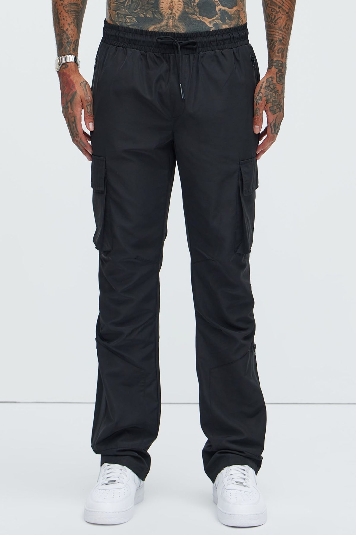 Take Me On Cargo Nylon Pants - Black