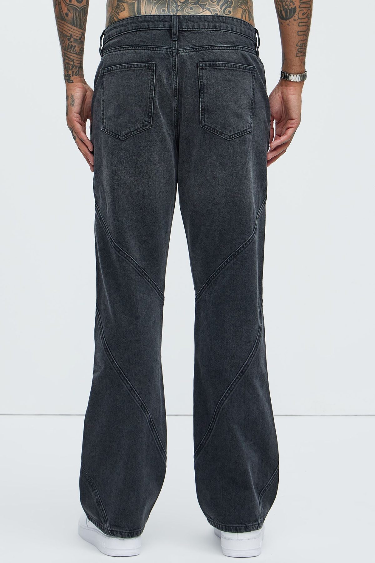 Reese Stacked Slim Flare Jeans - Black Wash