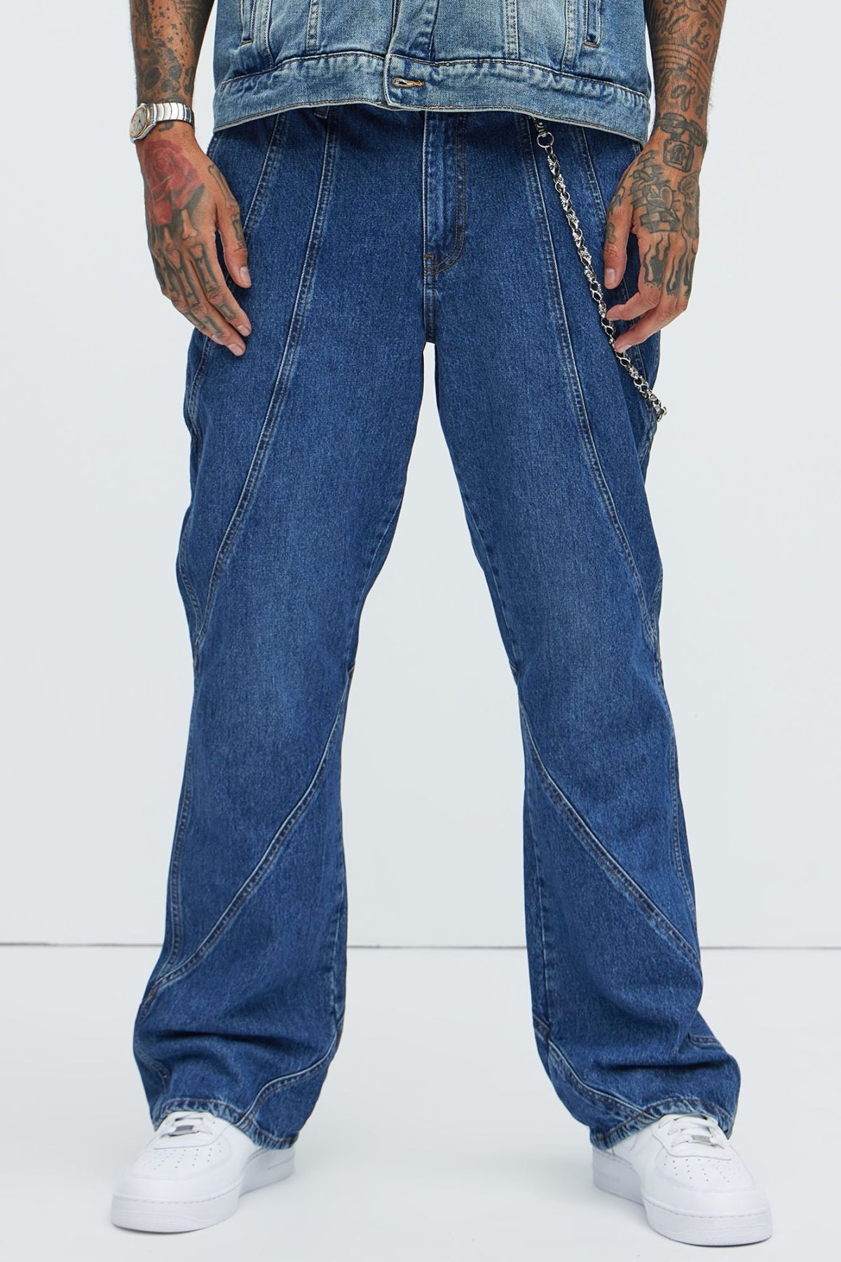 Reese Stacked Slim Flare Jeans - Medium Blue Wash