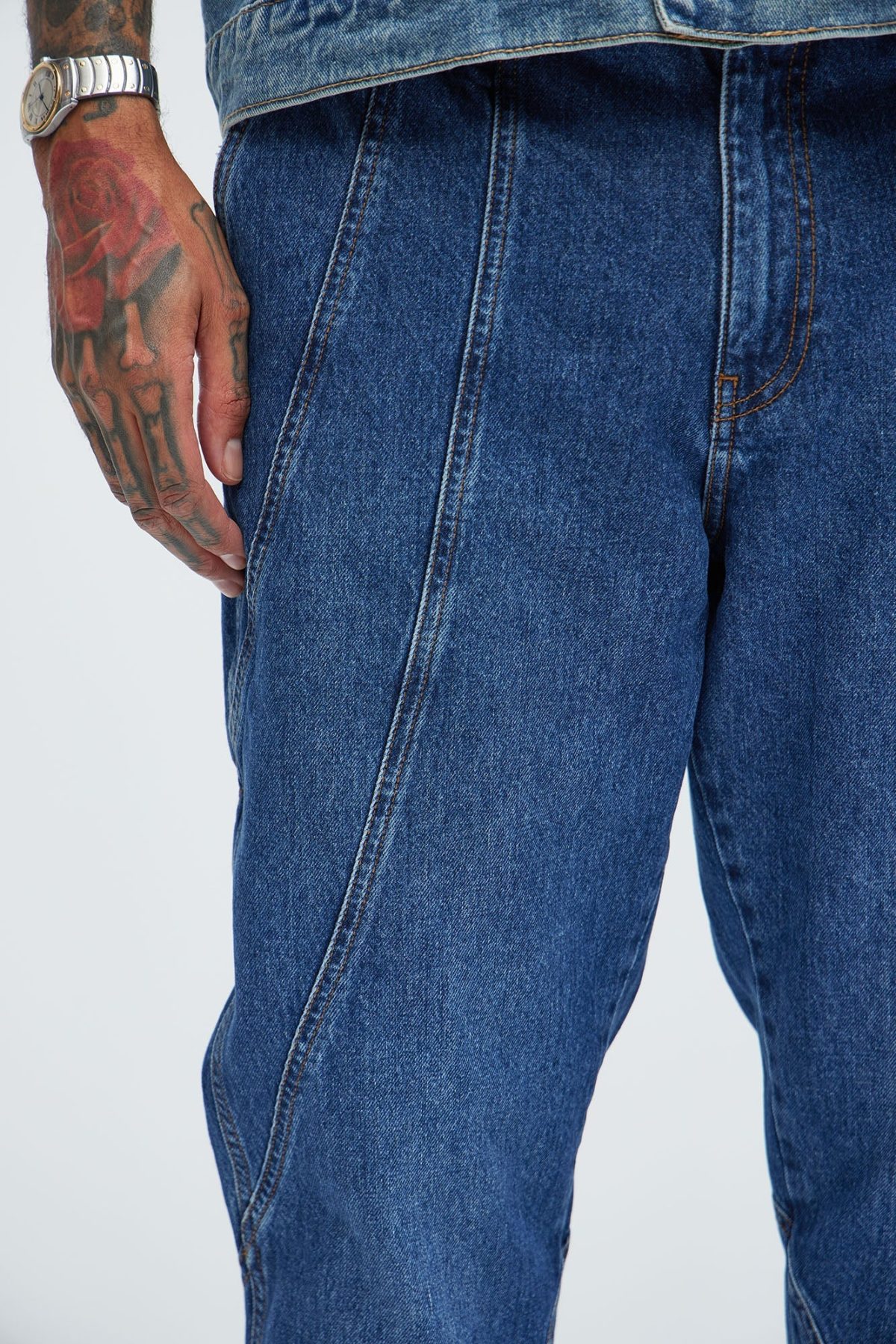 Reese Stacked Slim Flare Jeans - Medium Blue Wash