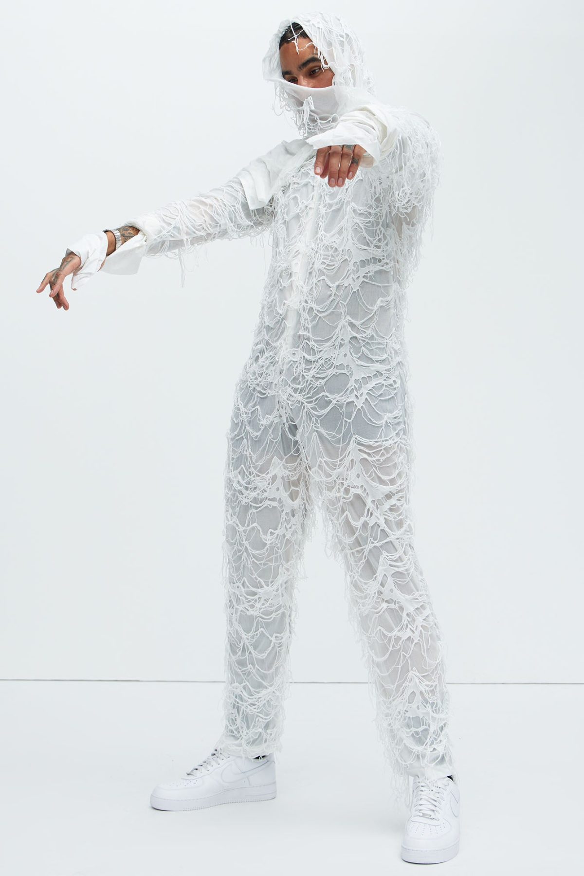 Tattered Mummy Costume - White