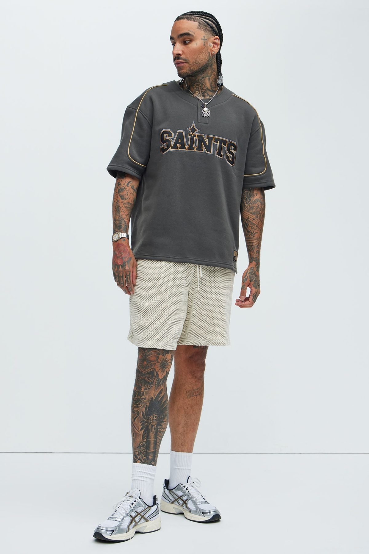 Saint Worldwide Short Sleeve Henley - Black