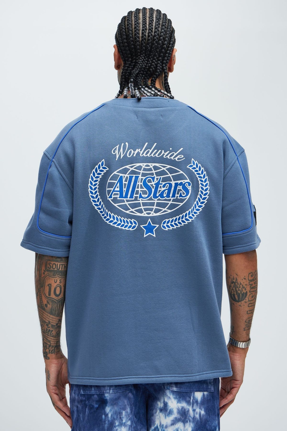 Worldwide All Stars Short Sleeve Henley - Navy