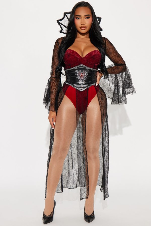 Sultry Vampire Queen 2 Piece Costume Set - Red