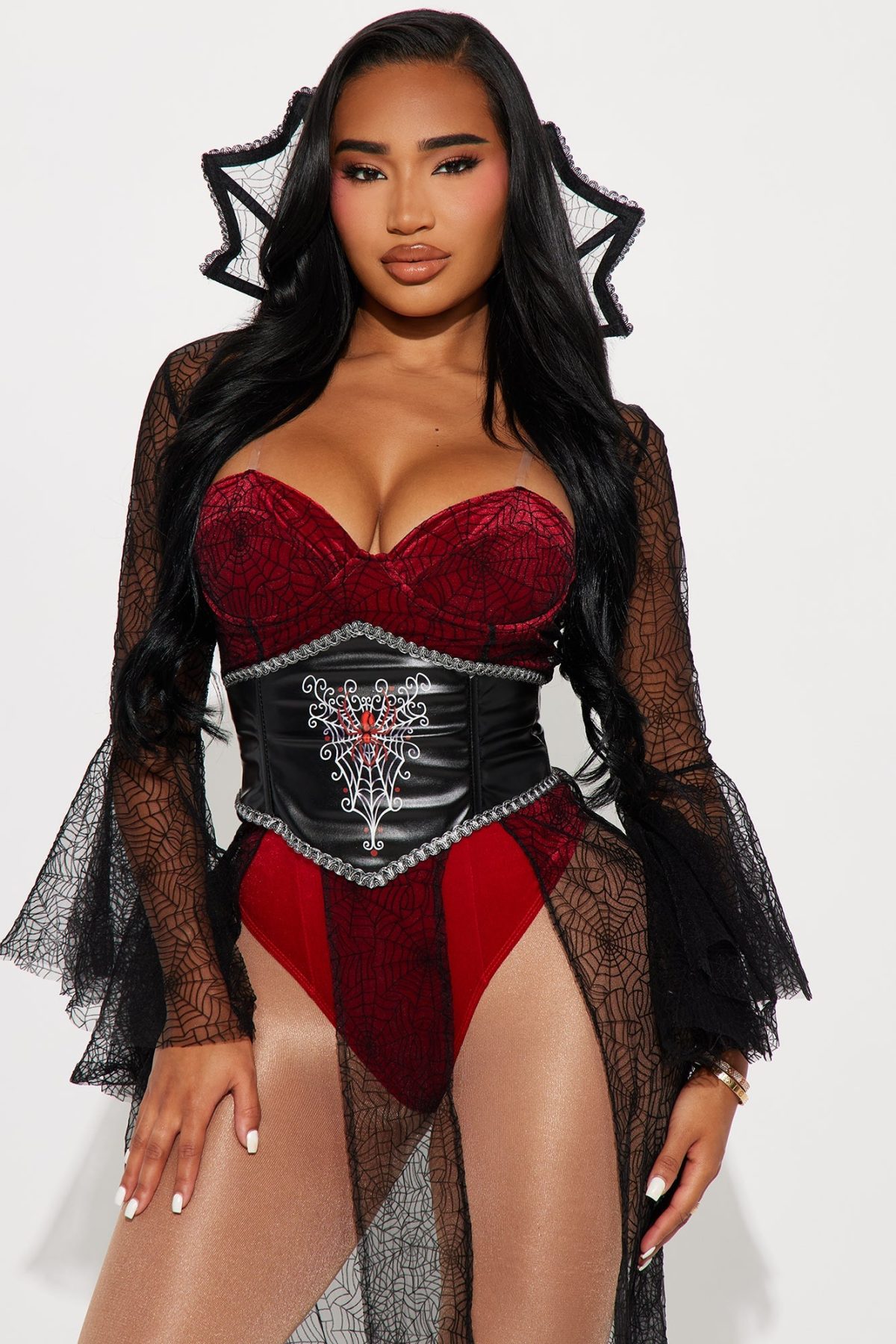 Sultry Vampire Queen 2 Piece Costume Set - Red