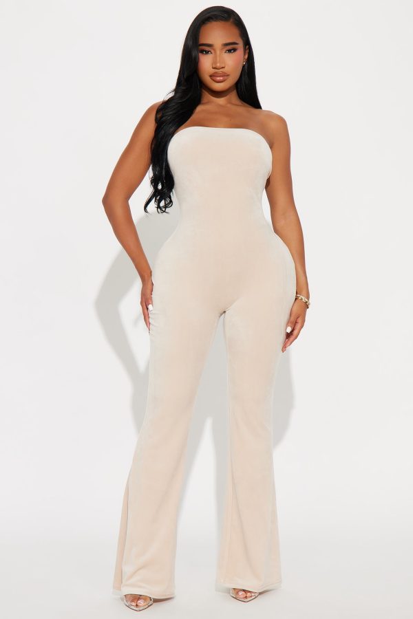 OG It Girl Soft Velour Jumpsuit - Sand