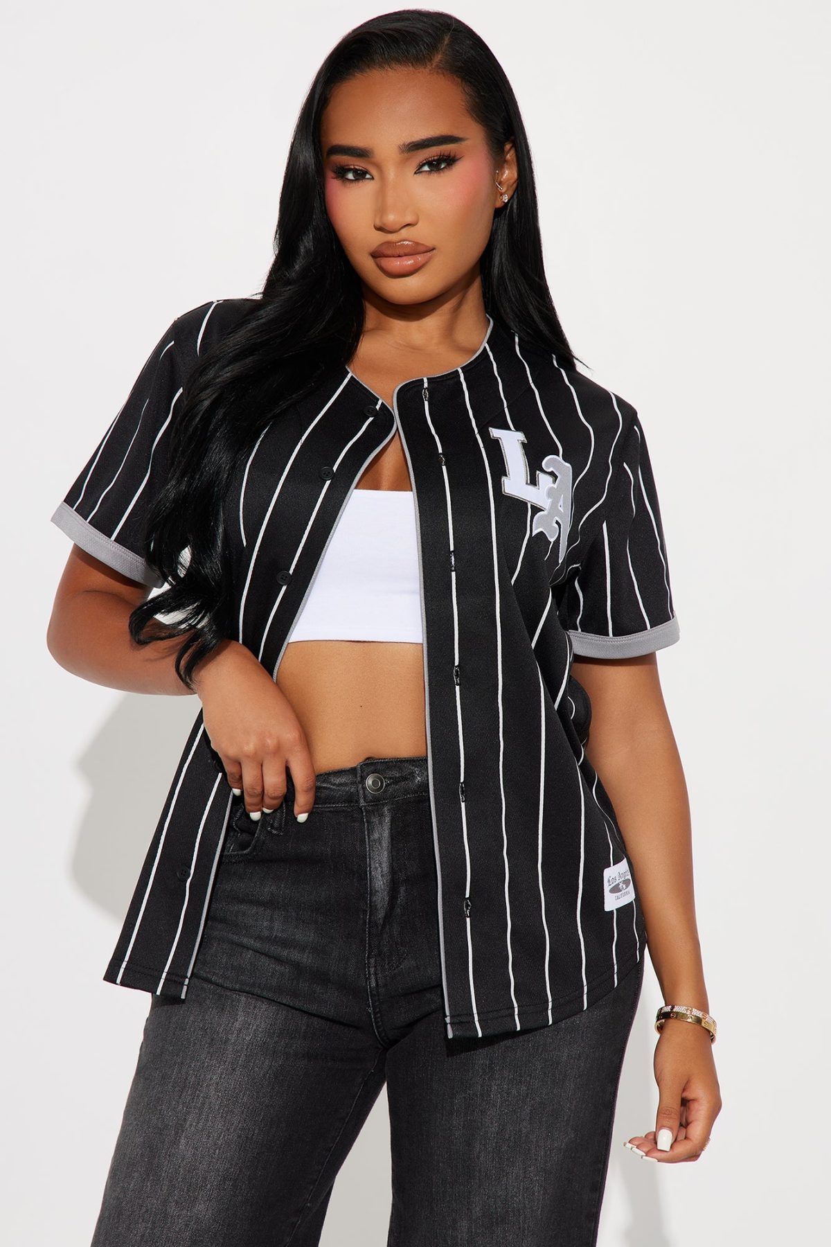 Los Angeles Love Jersey Top - Black/White