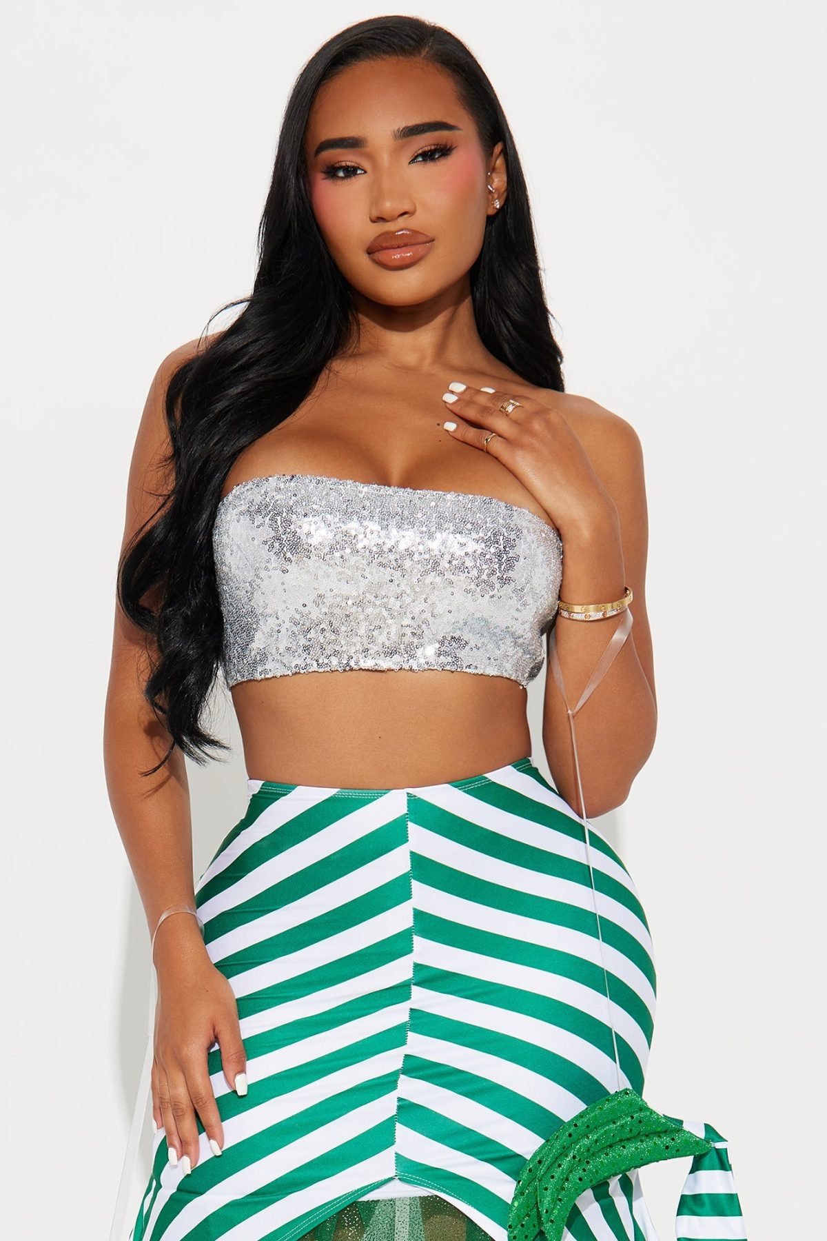 Daily Coffee Mermaid Babe 2 Piece Costume Set - Green/combo