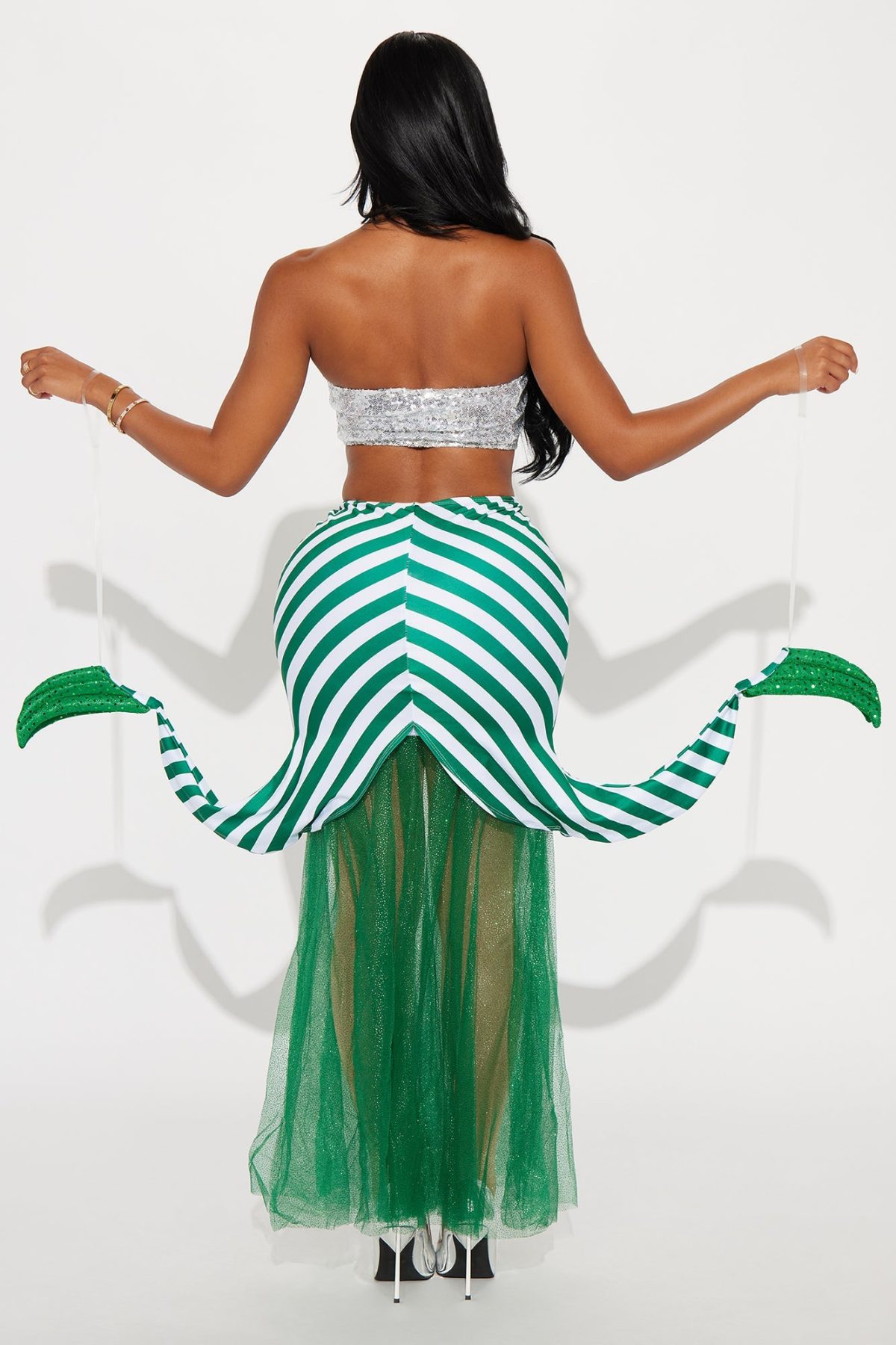 Daily Coffee Mermaid Babe 2 Piece Costume Set - Green/combo