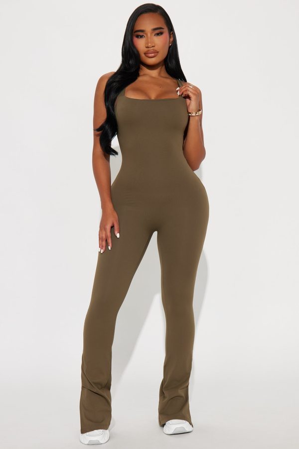 Get To Work Active Jumpsuit - Olive