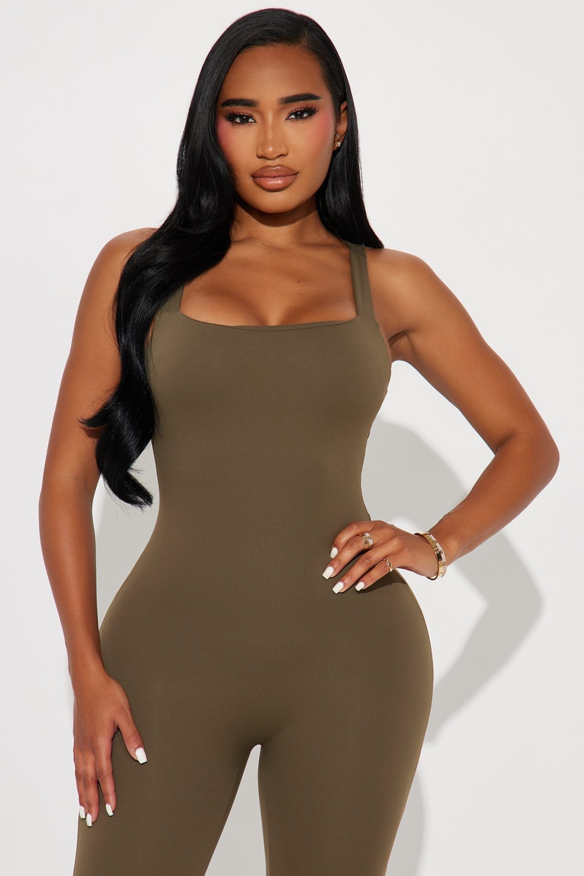 Get To Work Active Jumpsuit - Olive