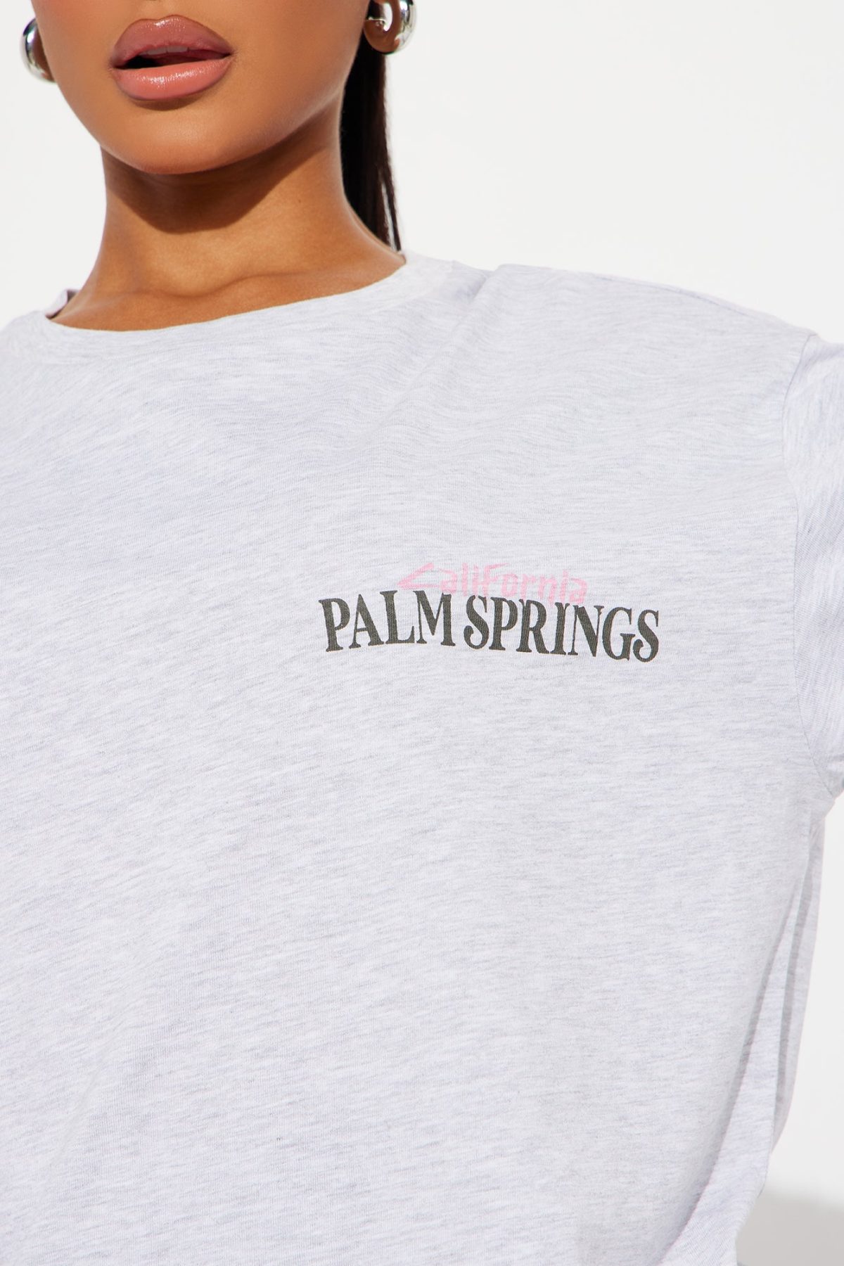 Palm Springs Getaway Tee - Heathered Grey