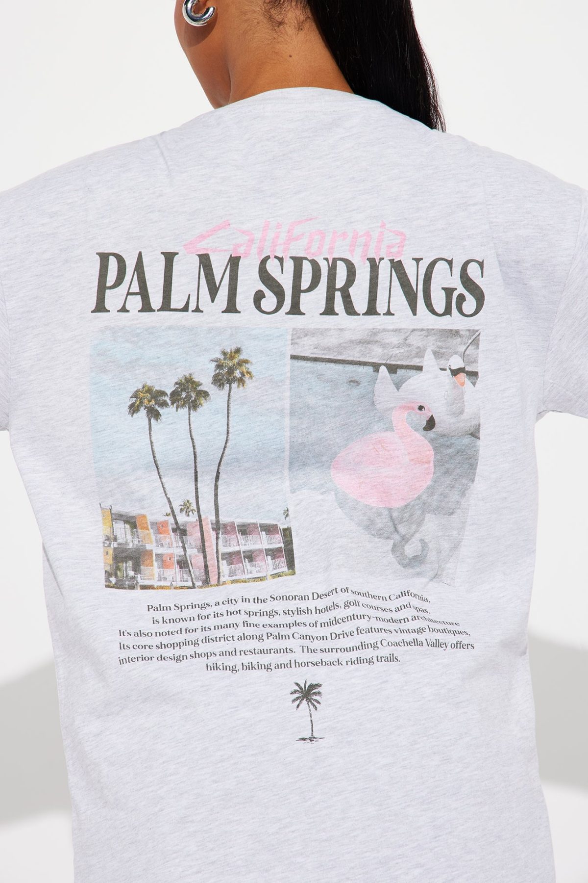 Palm Springs Getaway Tee - Heathered Grey