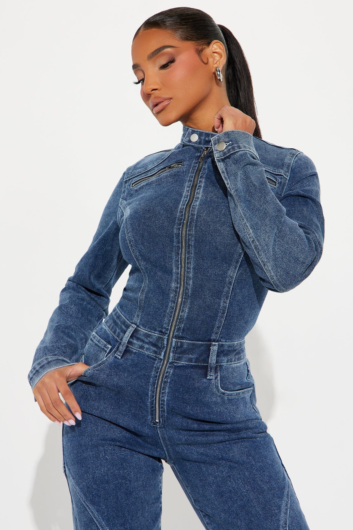 Mistaken Moments Denim Jumpsuit - Dark Wash