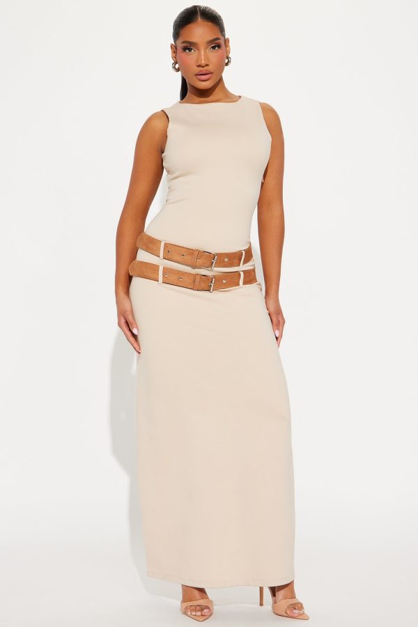 Quick Getaway Maxi Dress - Tan