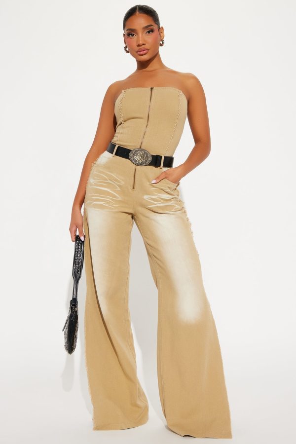 Cedar City Washed Jumpsuit - Taupe