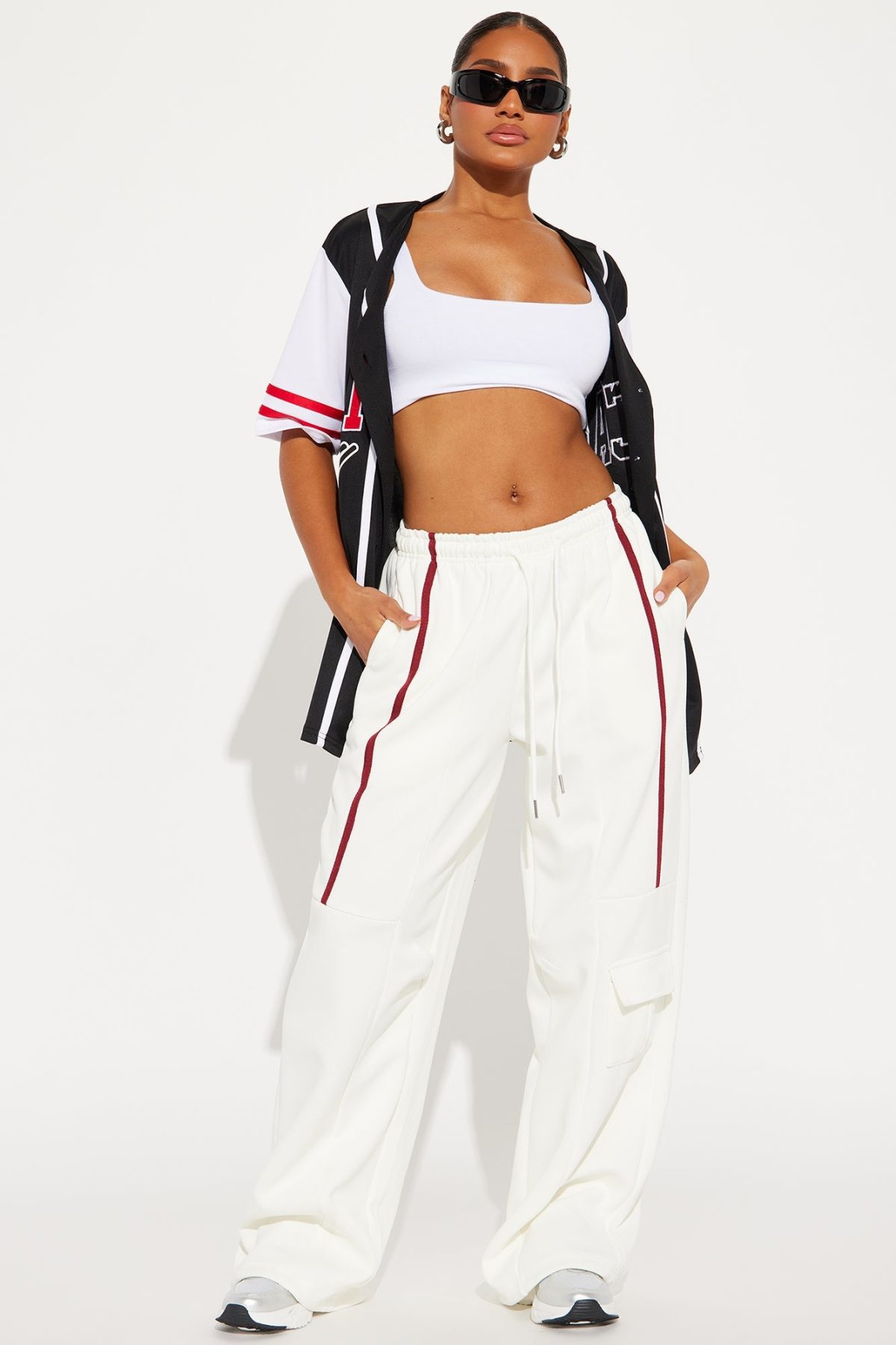 Street Vibe Wide Leg Jogger - Cream/combo