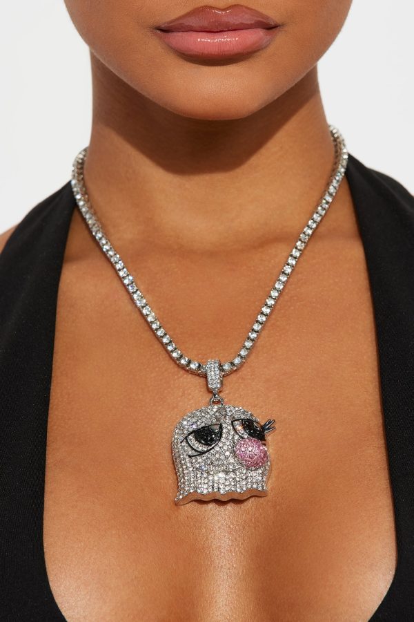 Bubble Gum Baddie Necklace - Silver