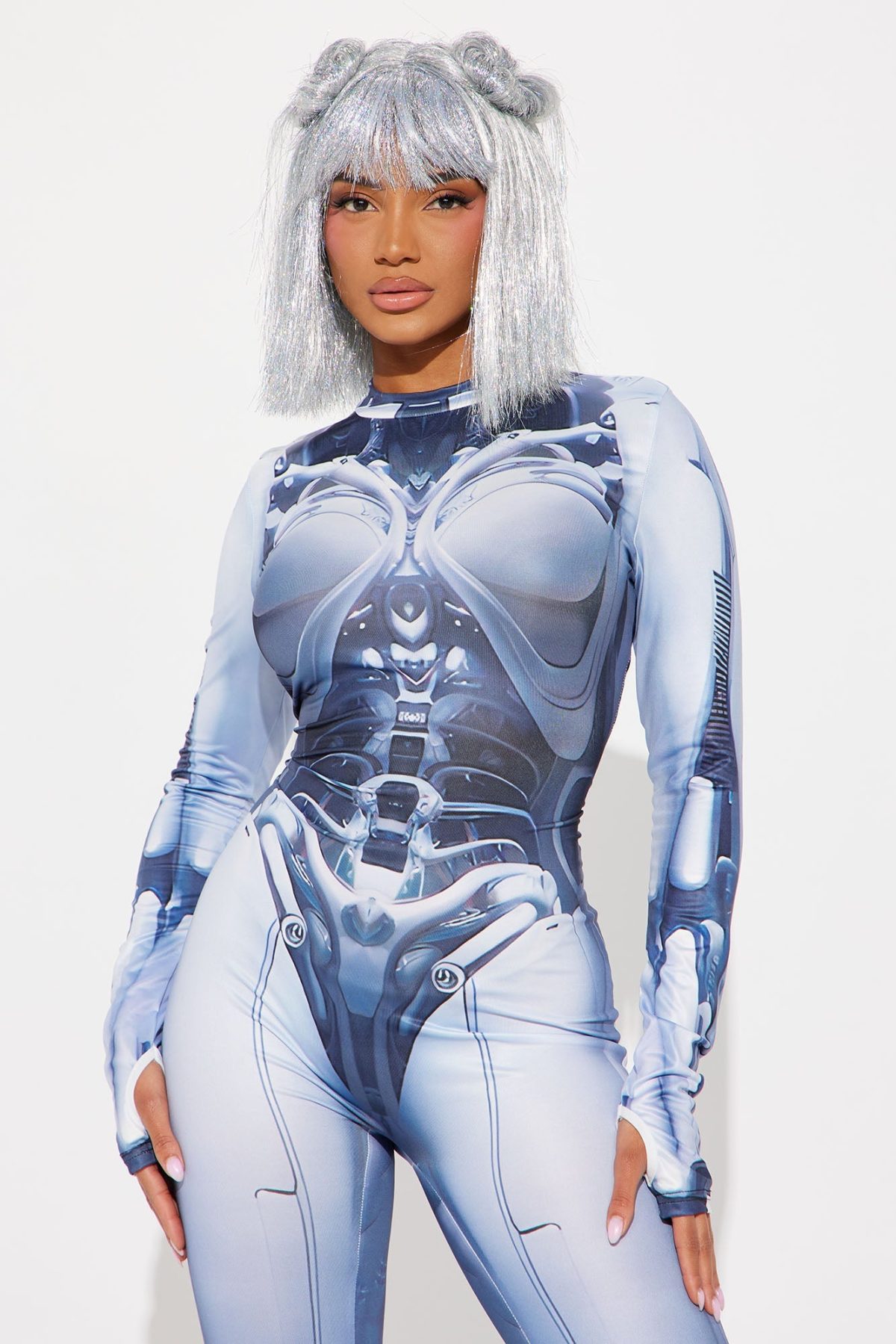 Next Level Cyber Print Jumpsuit Costume - Blue/combo