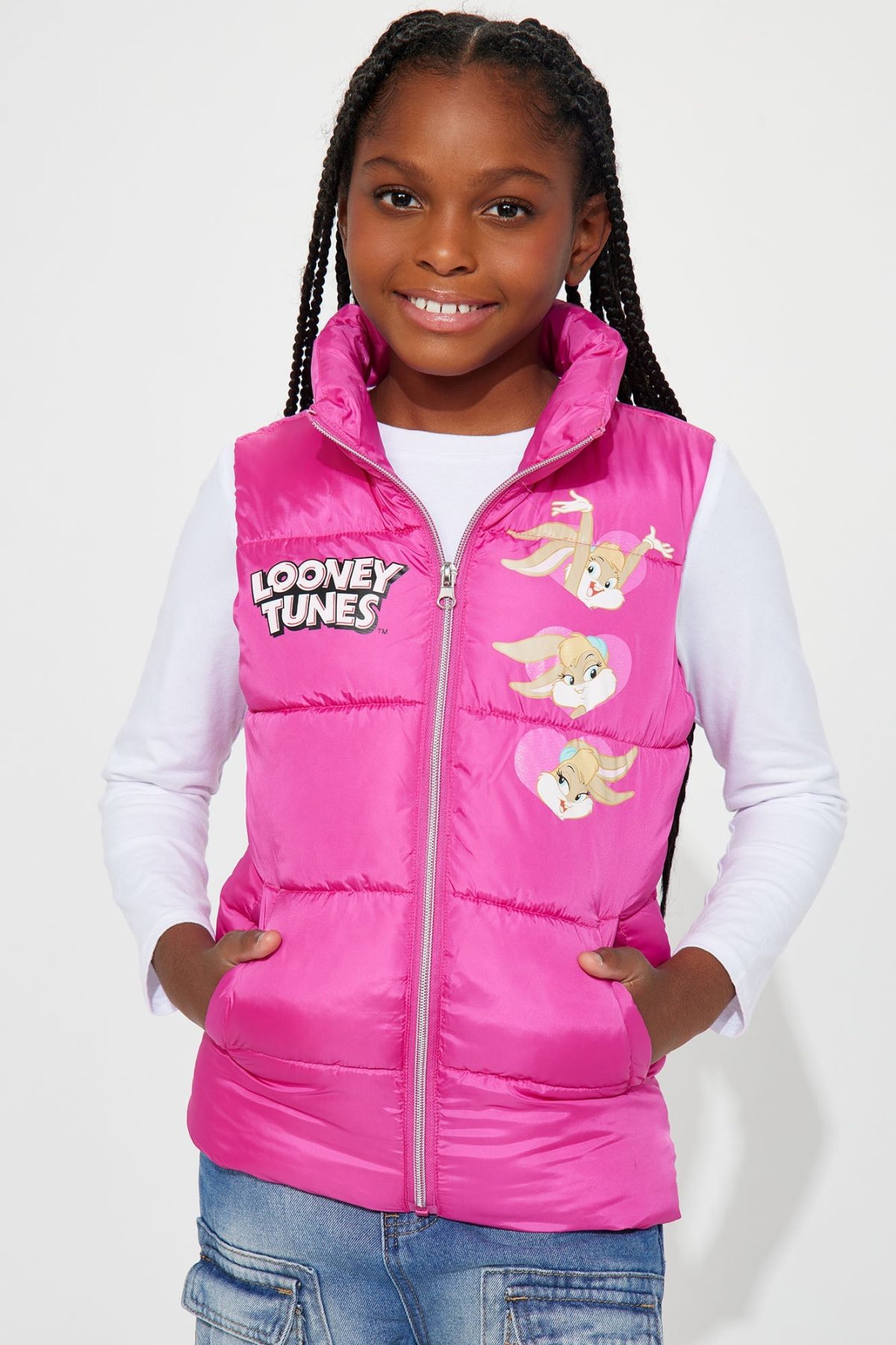 Mini Looney Tunes Puffer Vest - Pink