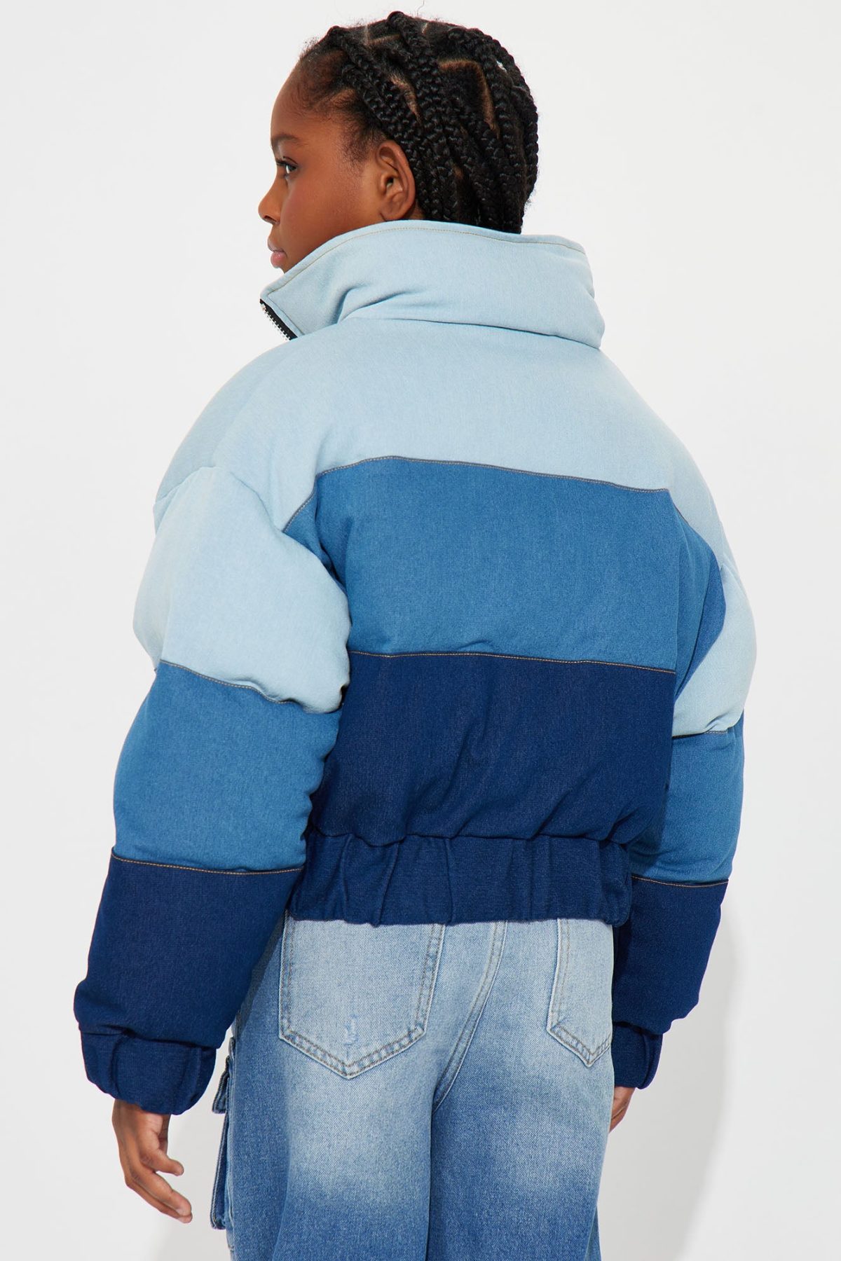 Mini Stay In Your Lane Puffer Jacket - Blue/combo