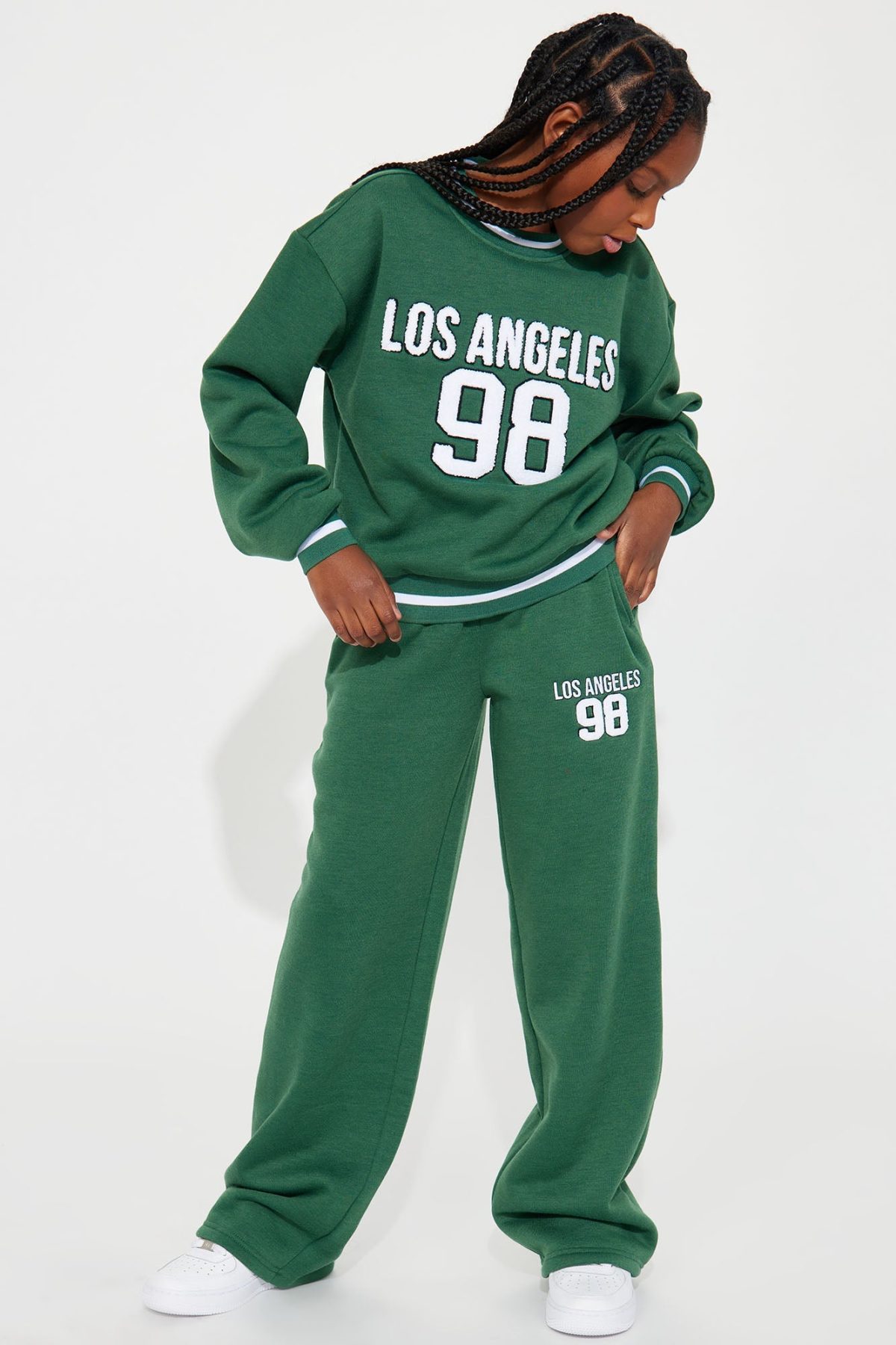 Mini In Los Angeles Fleece Pant Set - Hunter