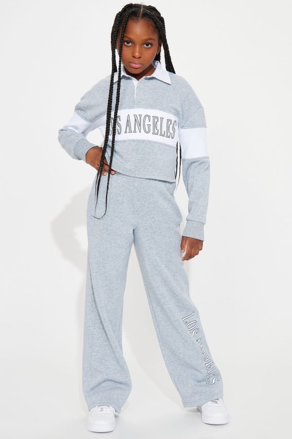 Mini Living The LA Life Pant Set - Heather Grey