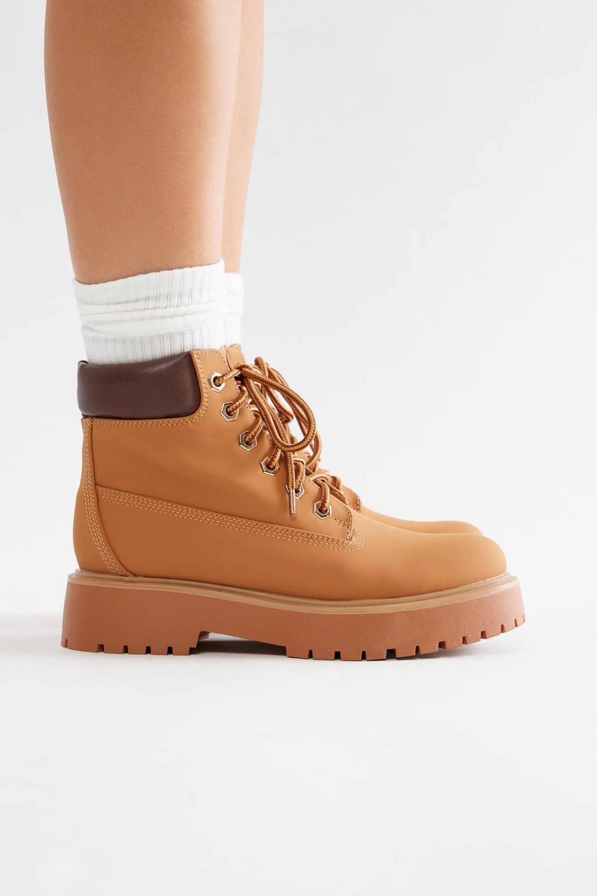 Luca Lace Up Booties - Tan