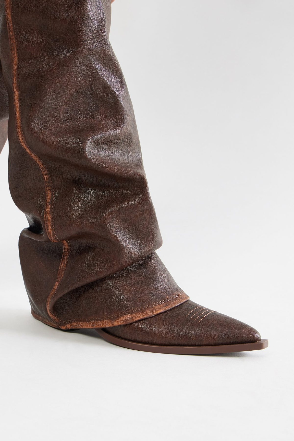 Mason Overlay Boots - Brown