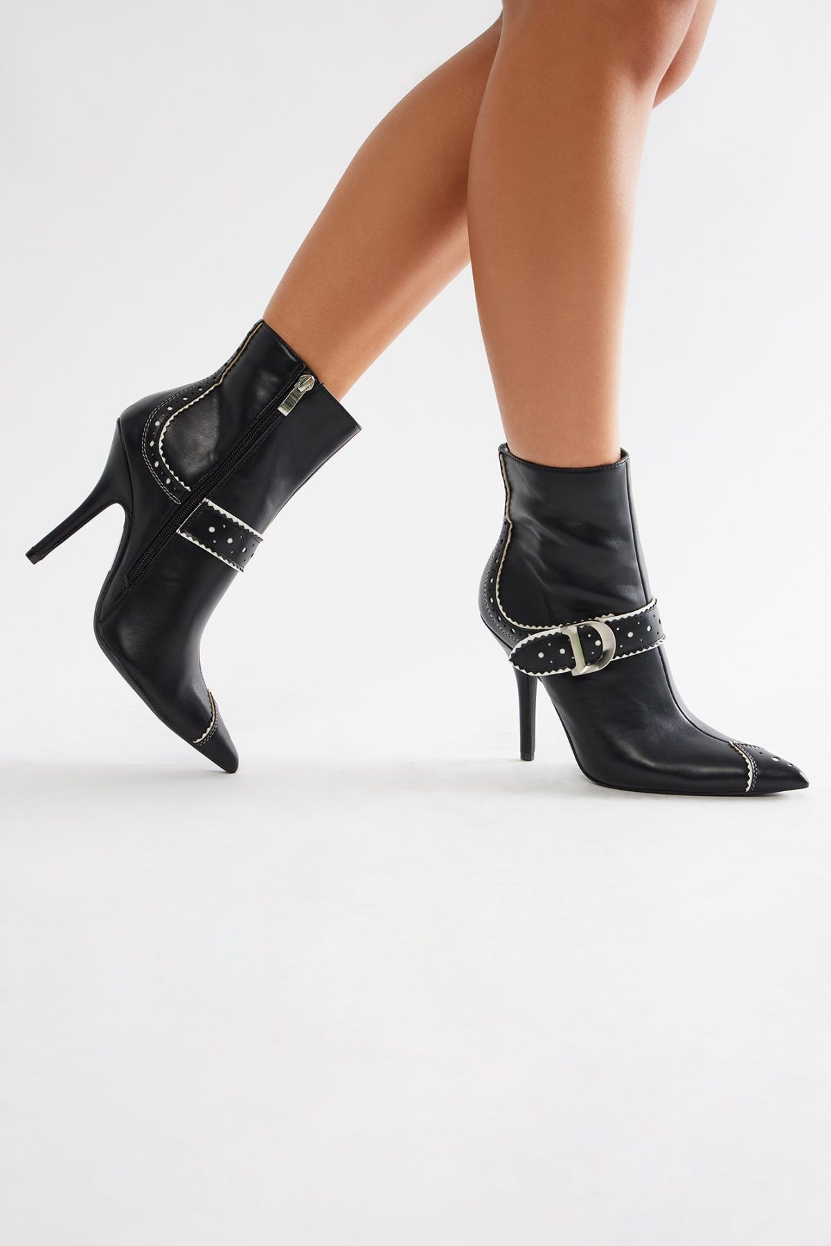 Zena Buckle Booties - Black