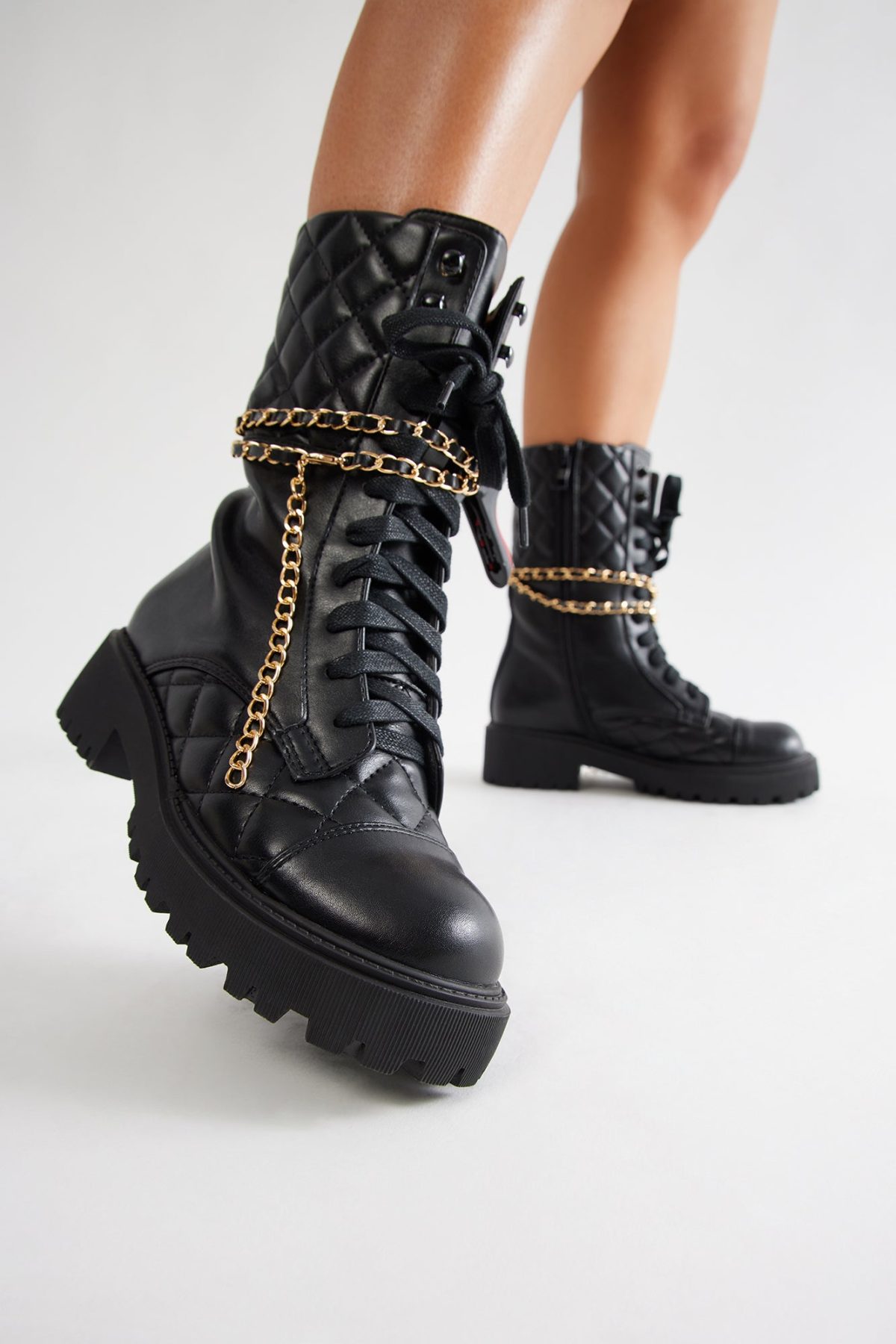 Xander Chain Booties - Black