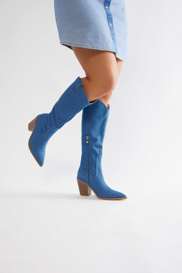 Kentucky Derby Cowboy Boots - Denim