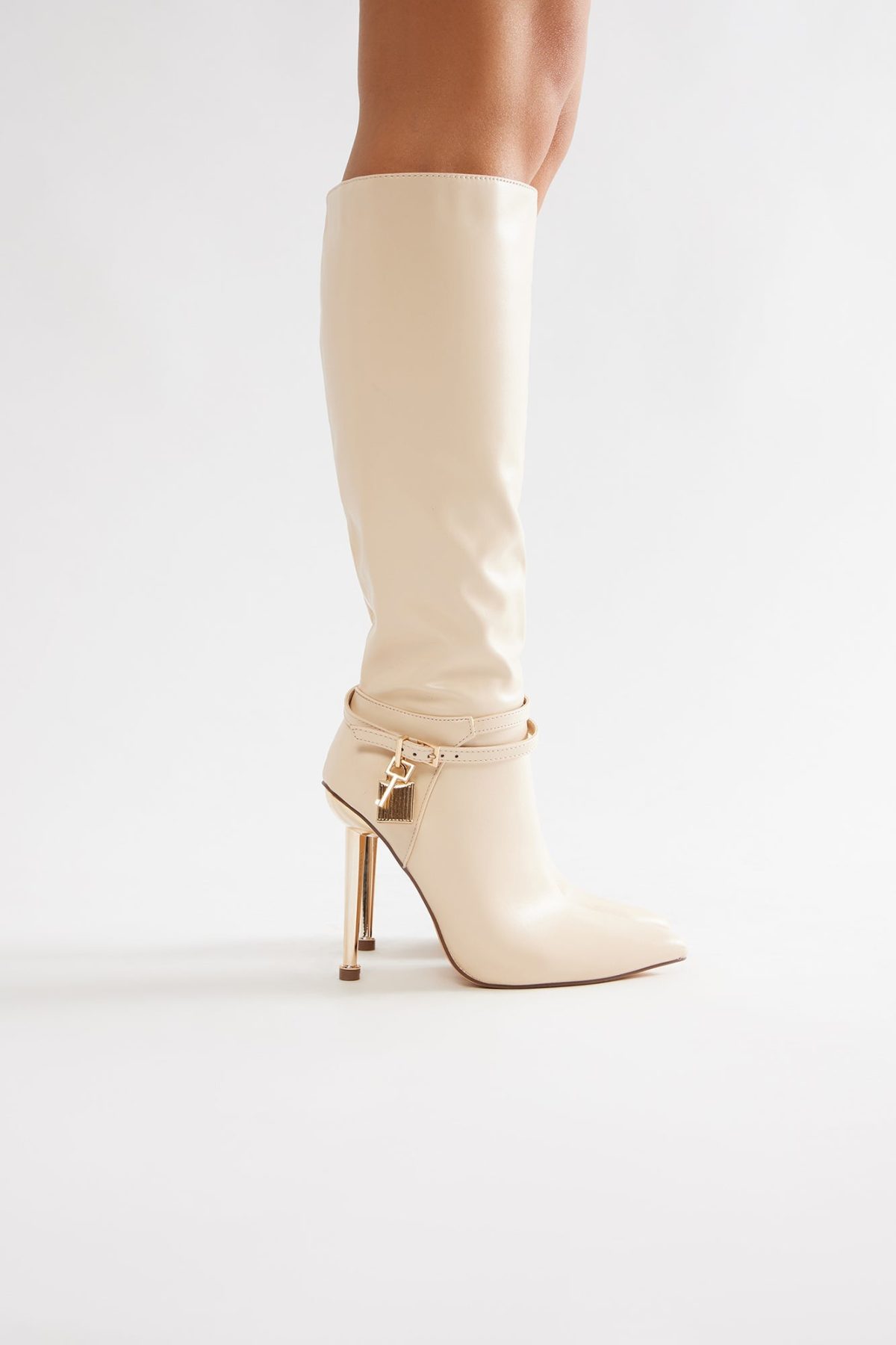 Grand Central Knee High Boots - Cream