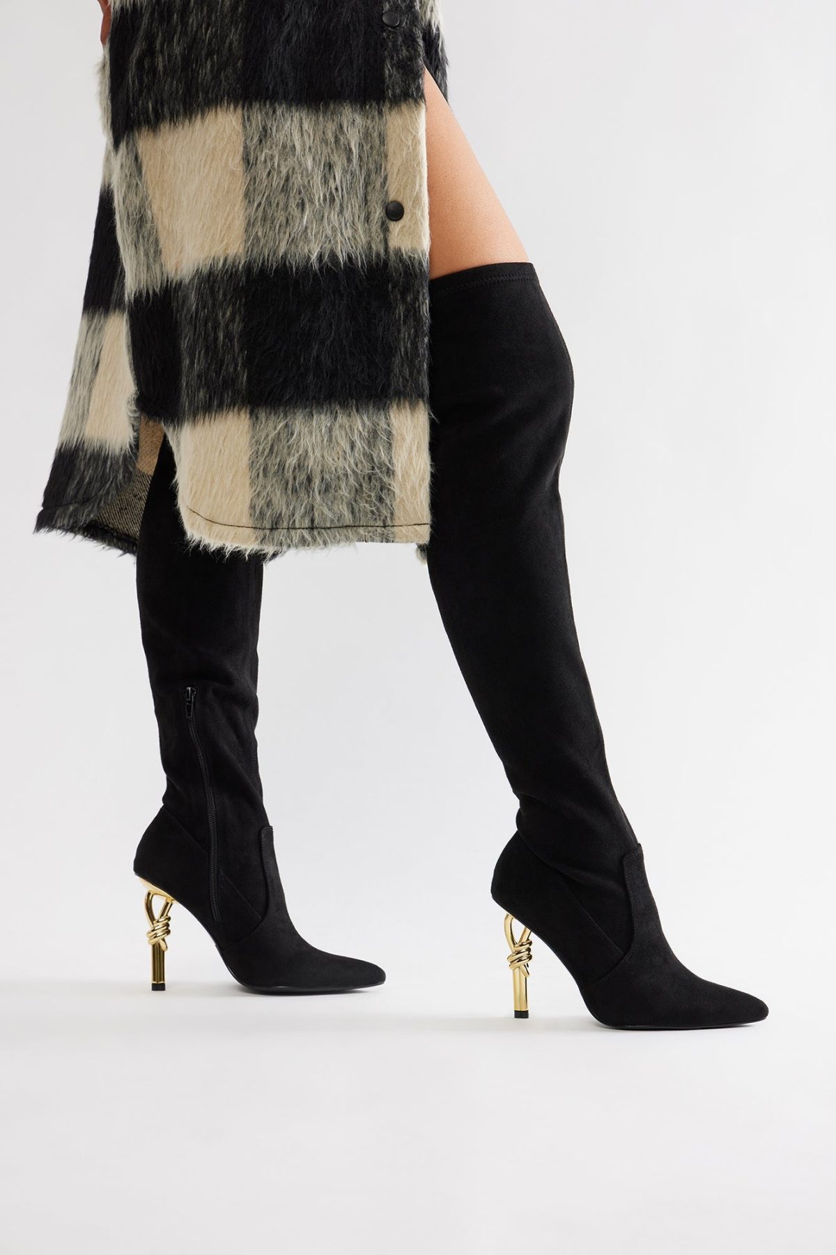 Leave The Drama Thigh High Boots - Black