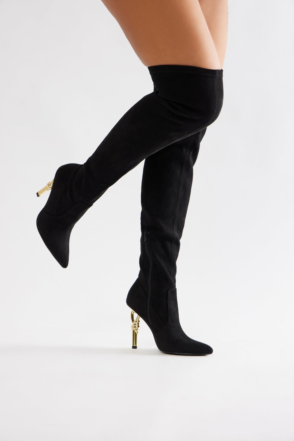 Leave The Drama Thigh High Boots - Black