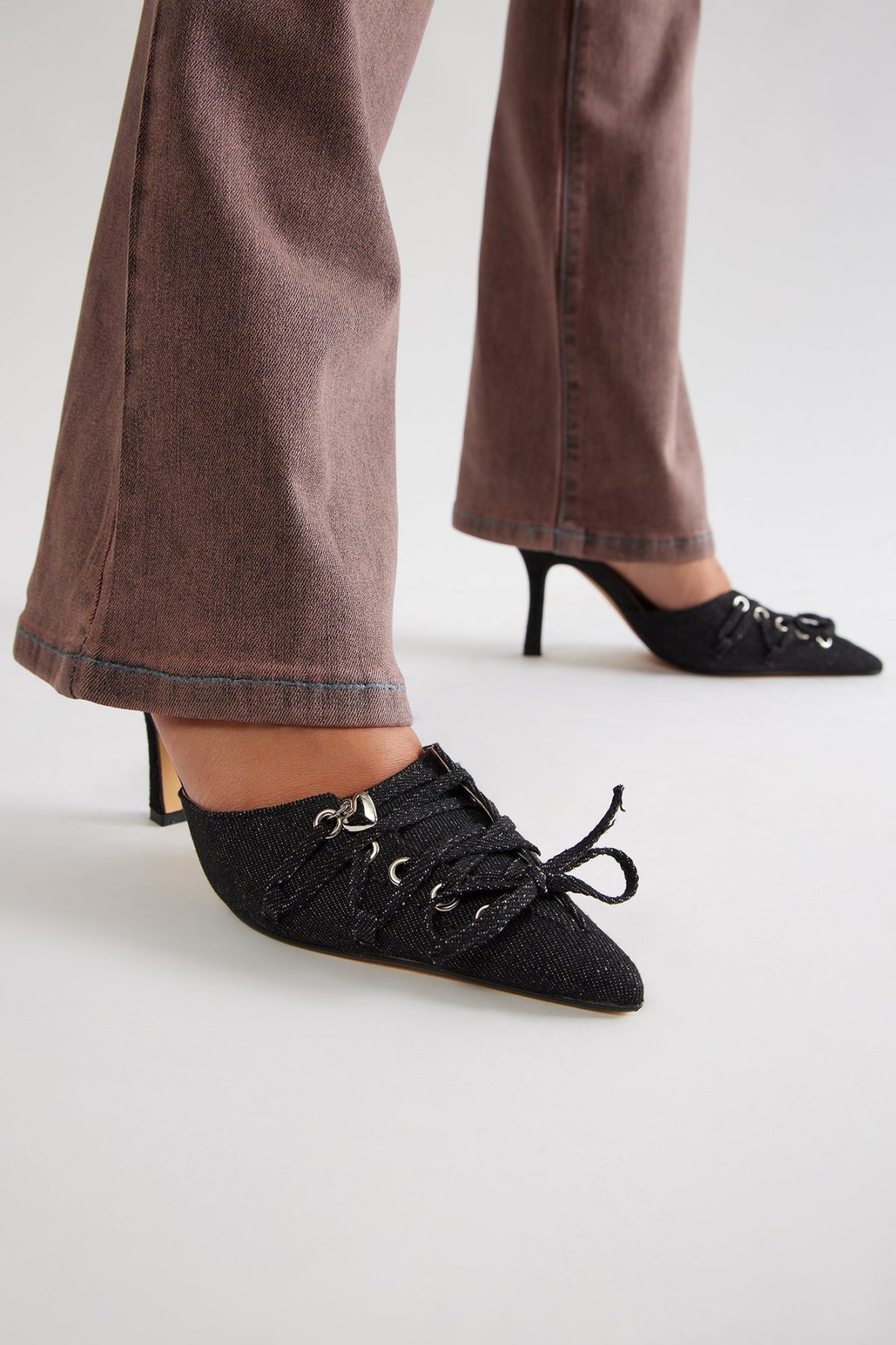 Evangeline Lace Up Pumps - Black