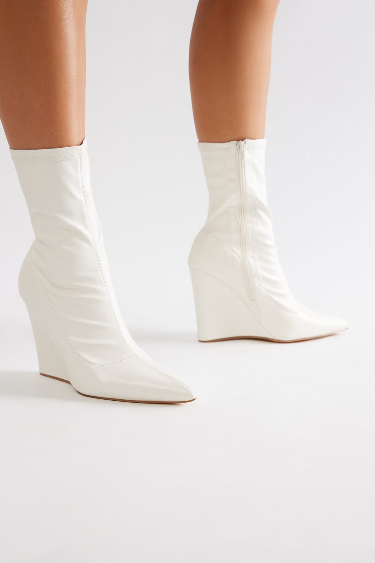 Looks Are Serving Wedge Booties - Cream